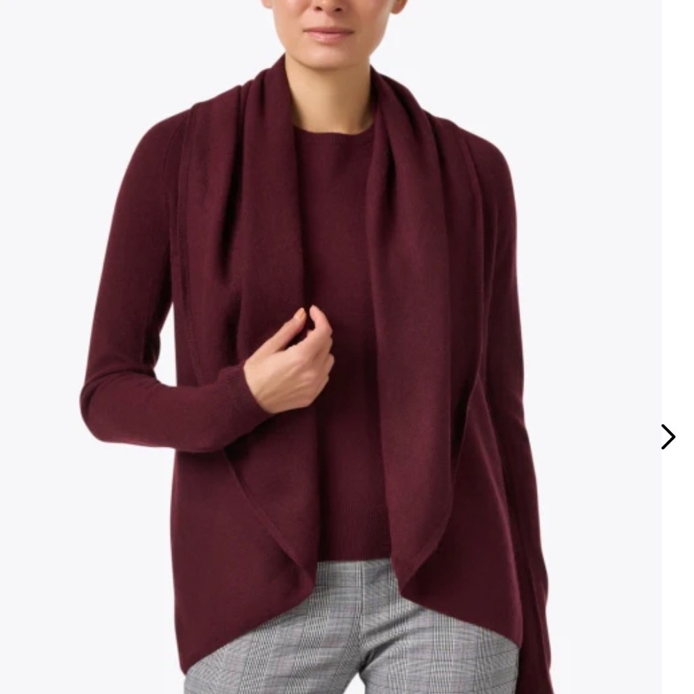 Repeat 100% Cashmere Circle Shawl Collar Open Knit Cardigan